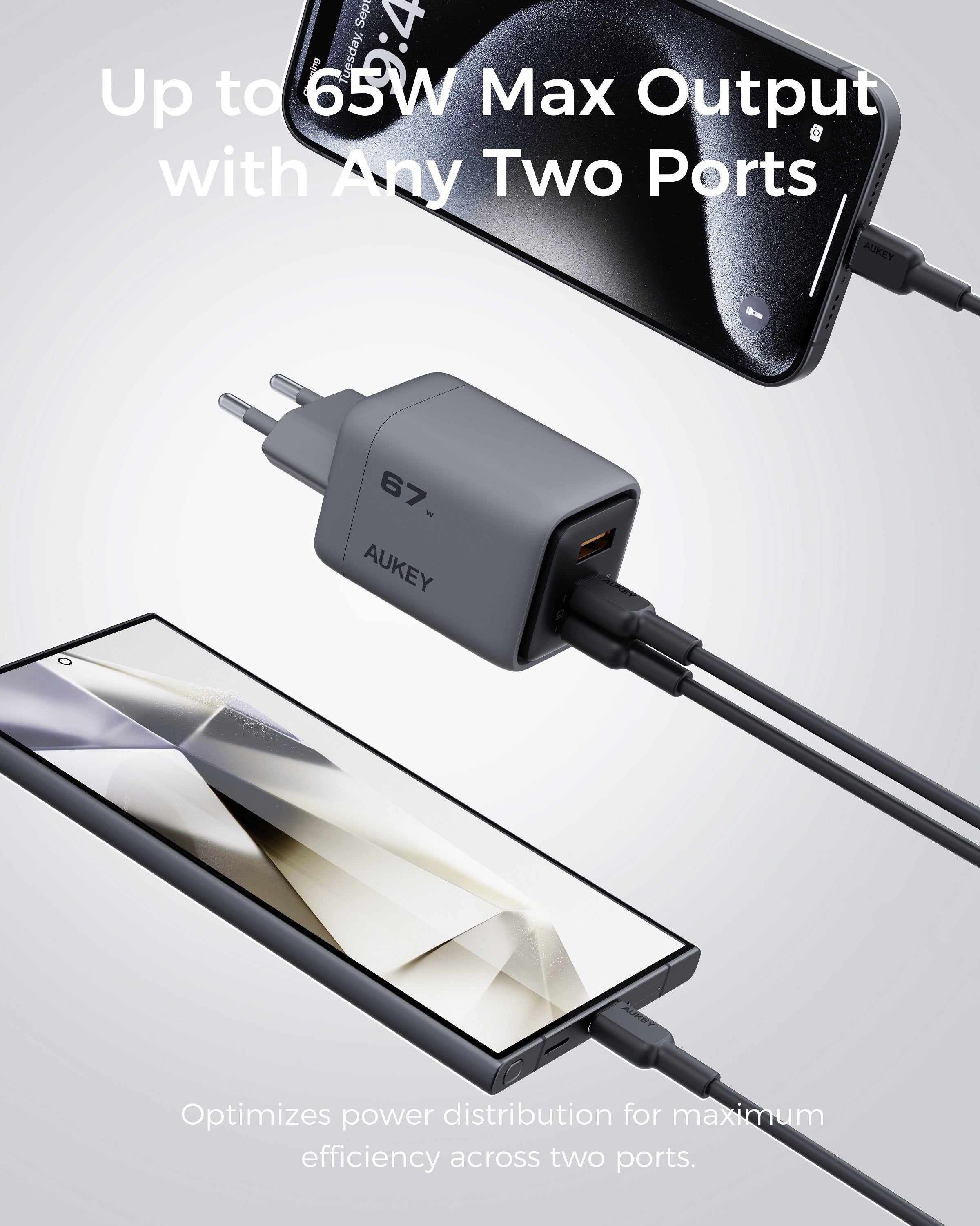 AUKEY PA-C3 Comet Mix 3 67W PD Wall Charger with GaN Technology