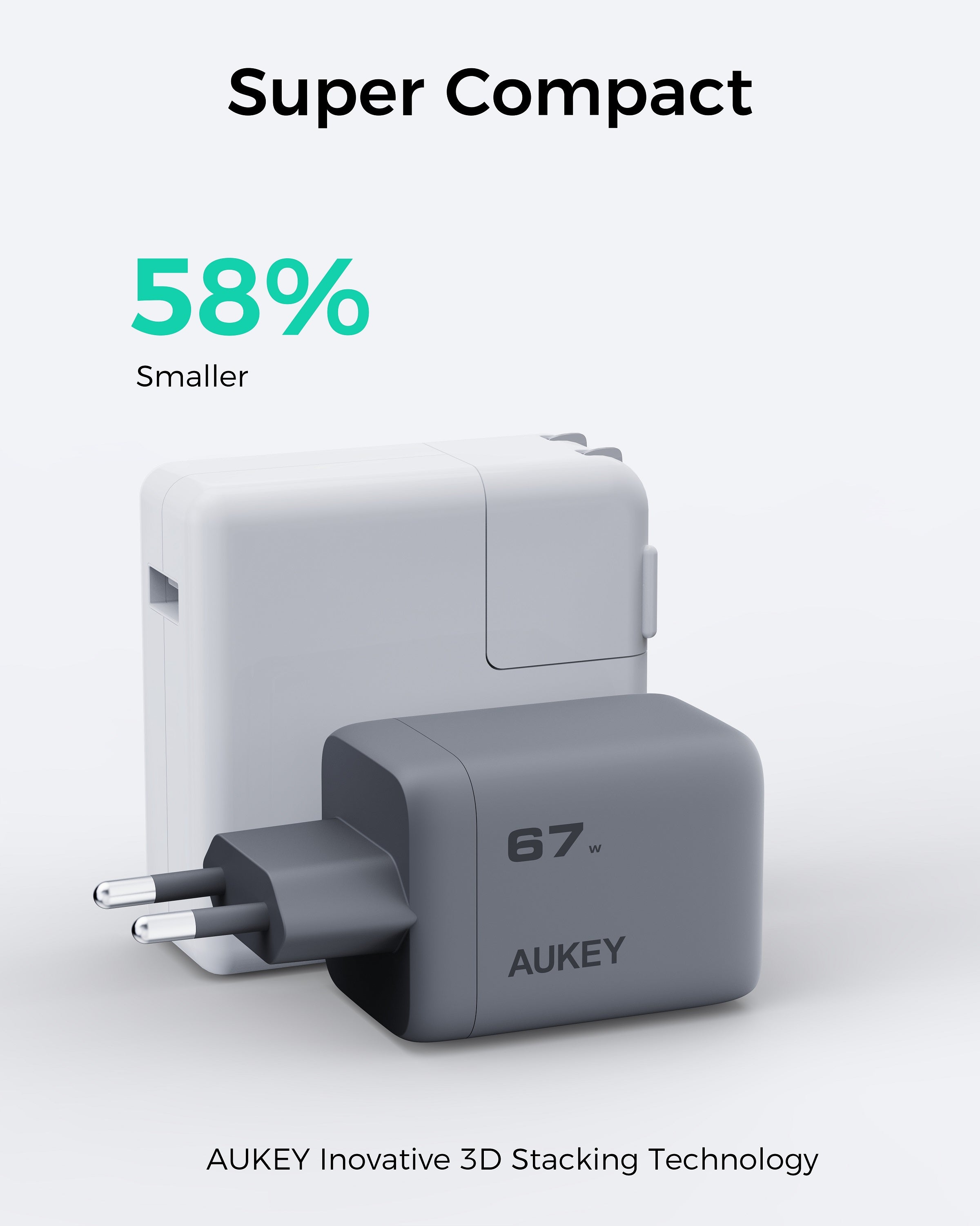 AUKEY PA-C3 Comet Mix 3 67W PD Wall Charger with GaN Technology