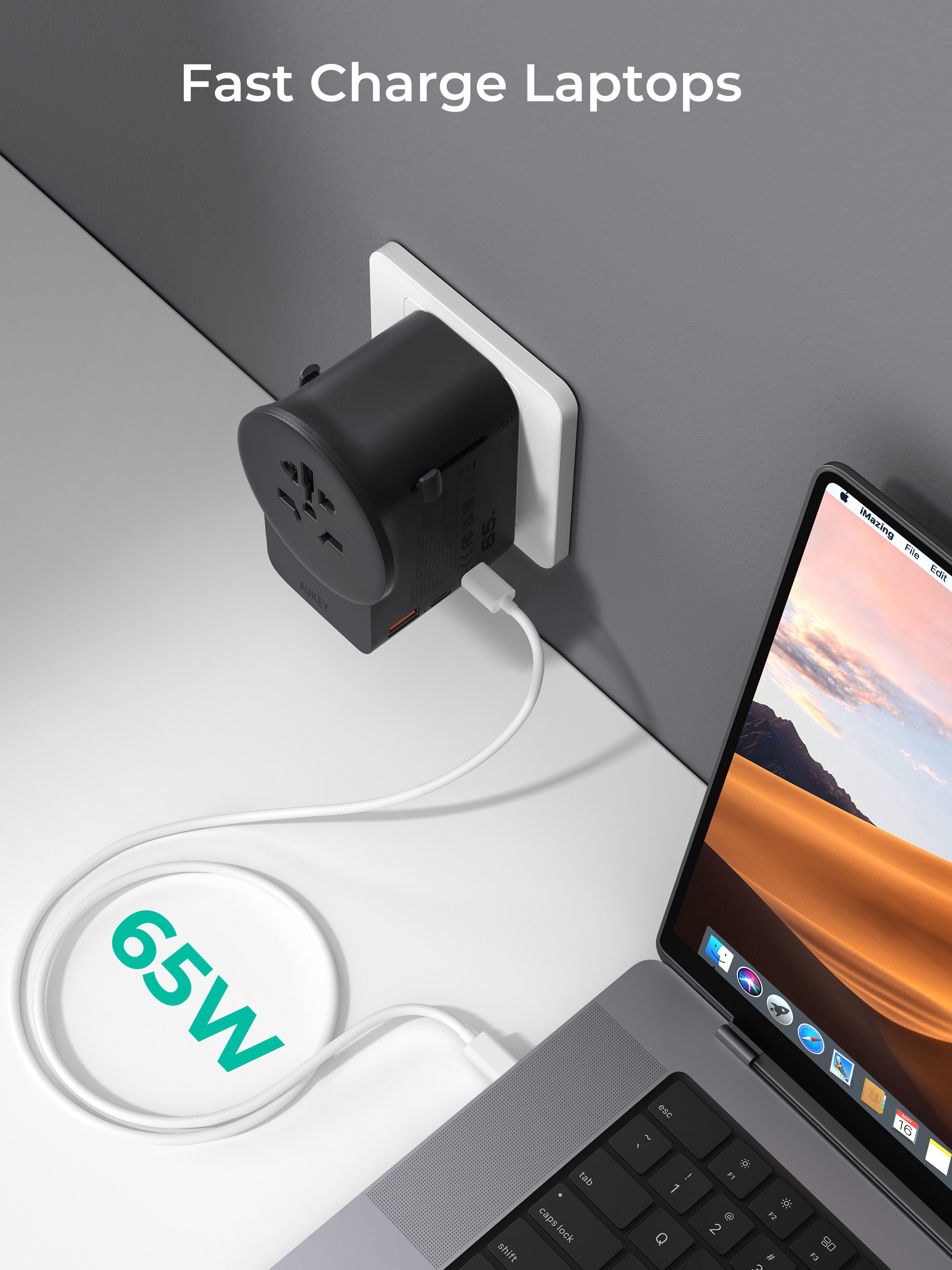AUKEY PA-TA11A 65W GaN Universal Adapter