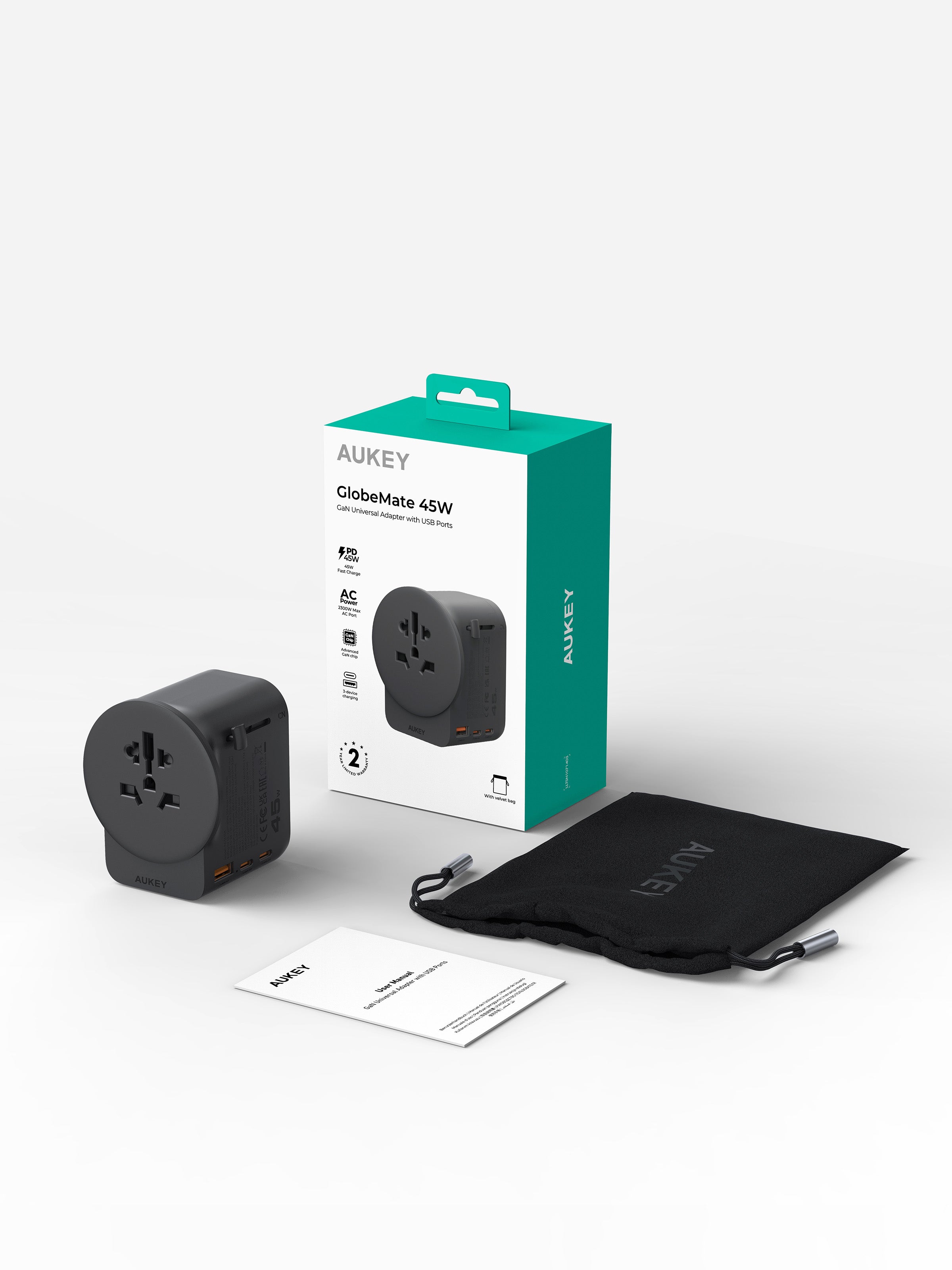 AUKEY PA-TA10A 45W GaN Universal Adapter