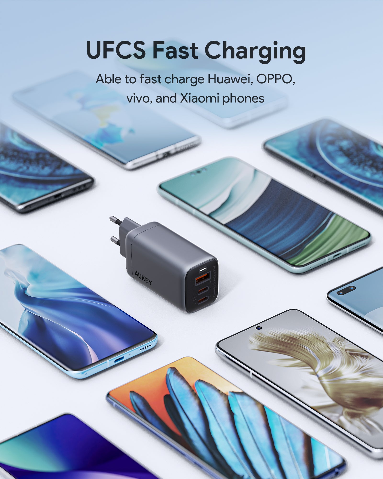 AUKEY PA-B6U 67W UFCS 3-Port Wall Charger