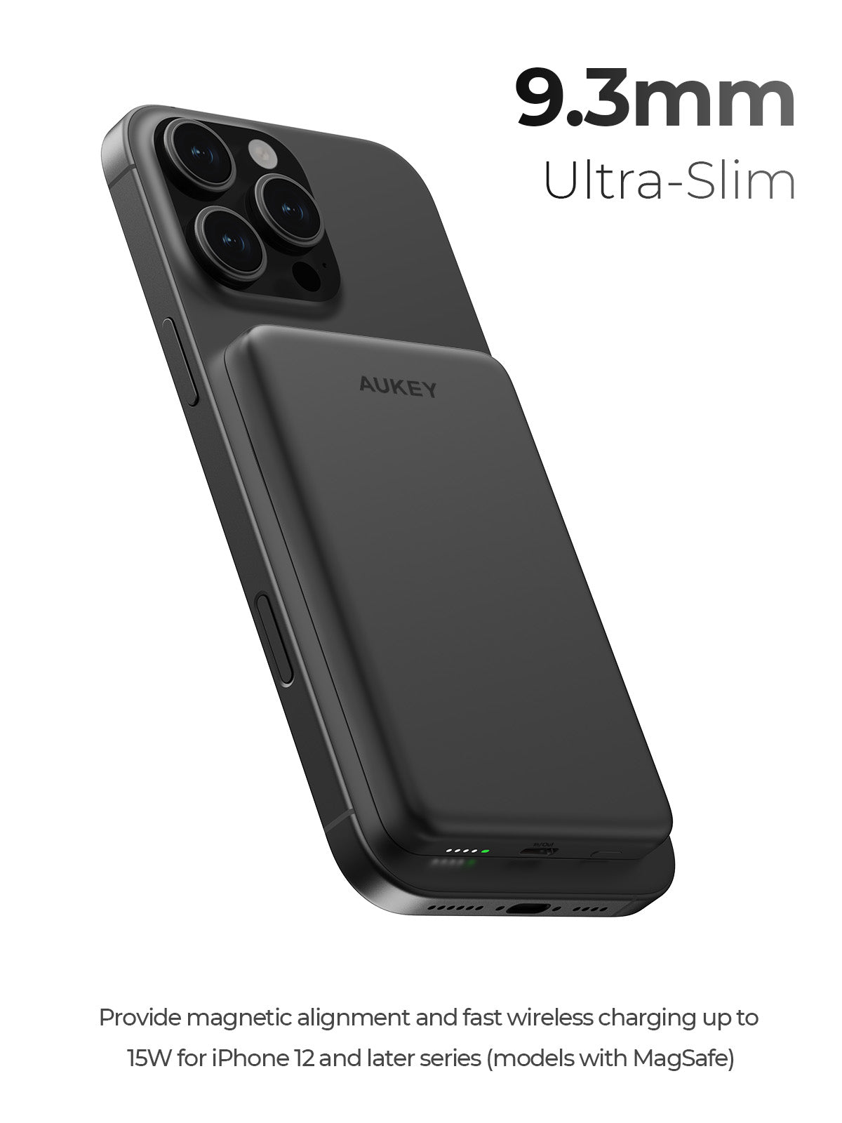 AUKEY PB-MS07 MagFusion M 5000mAh Qi2 Magnetic Wireless Charging Power Bank