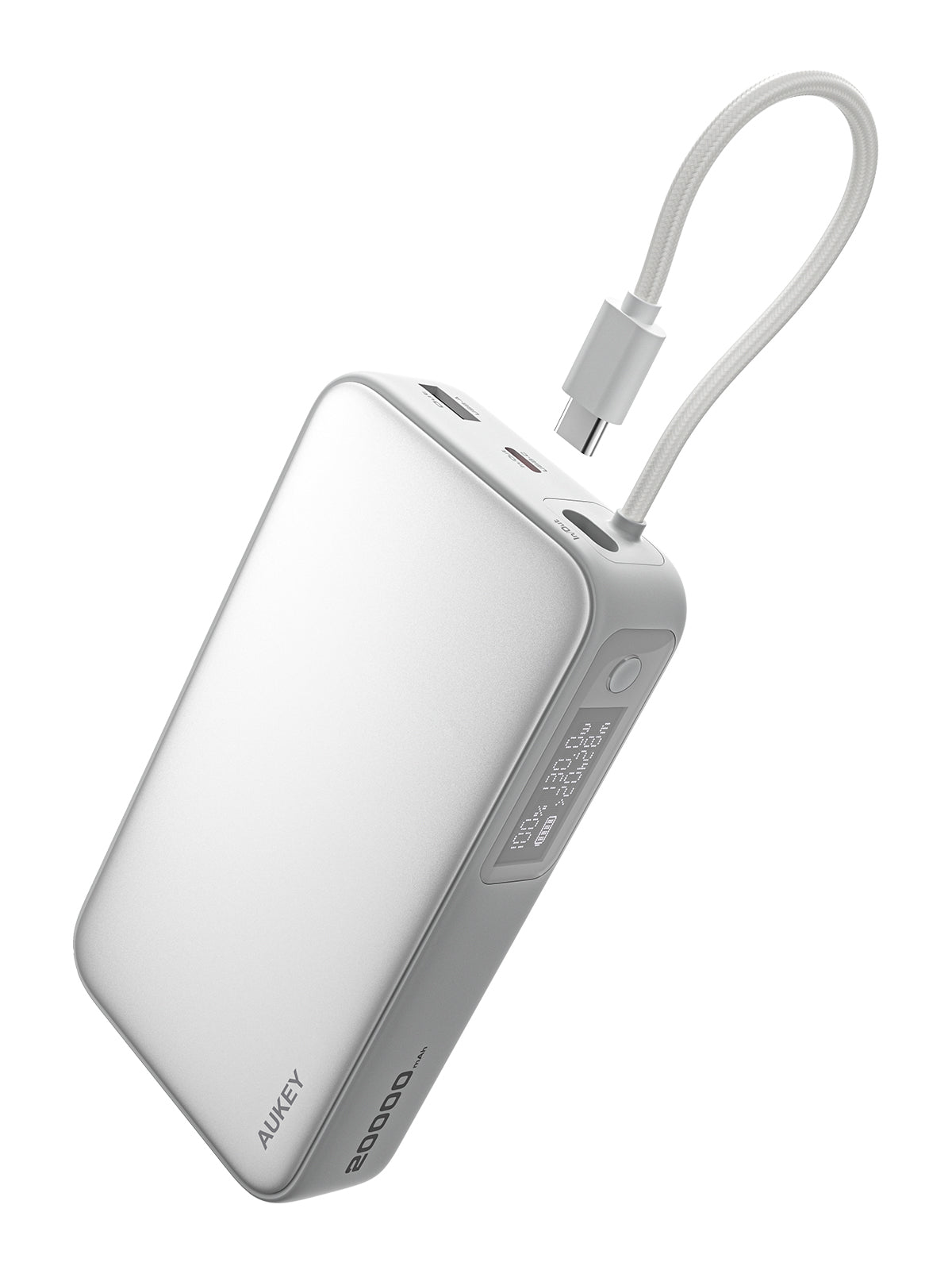 AUKEY PB-Y48 Spark Sling 20000mAh Compact Fast Charging Power Bank with Built-in USB-C Cable