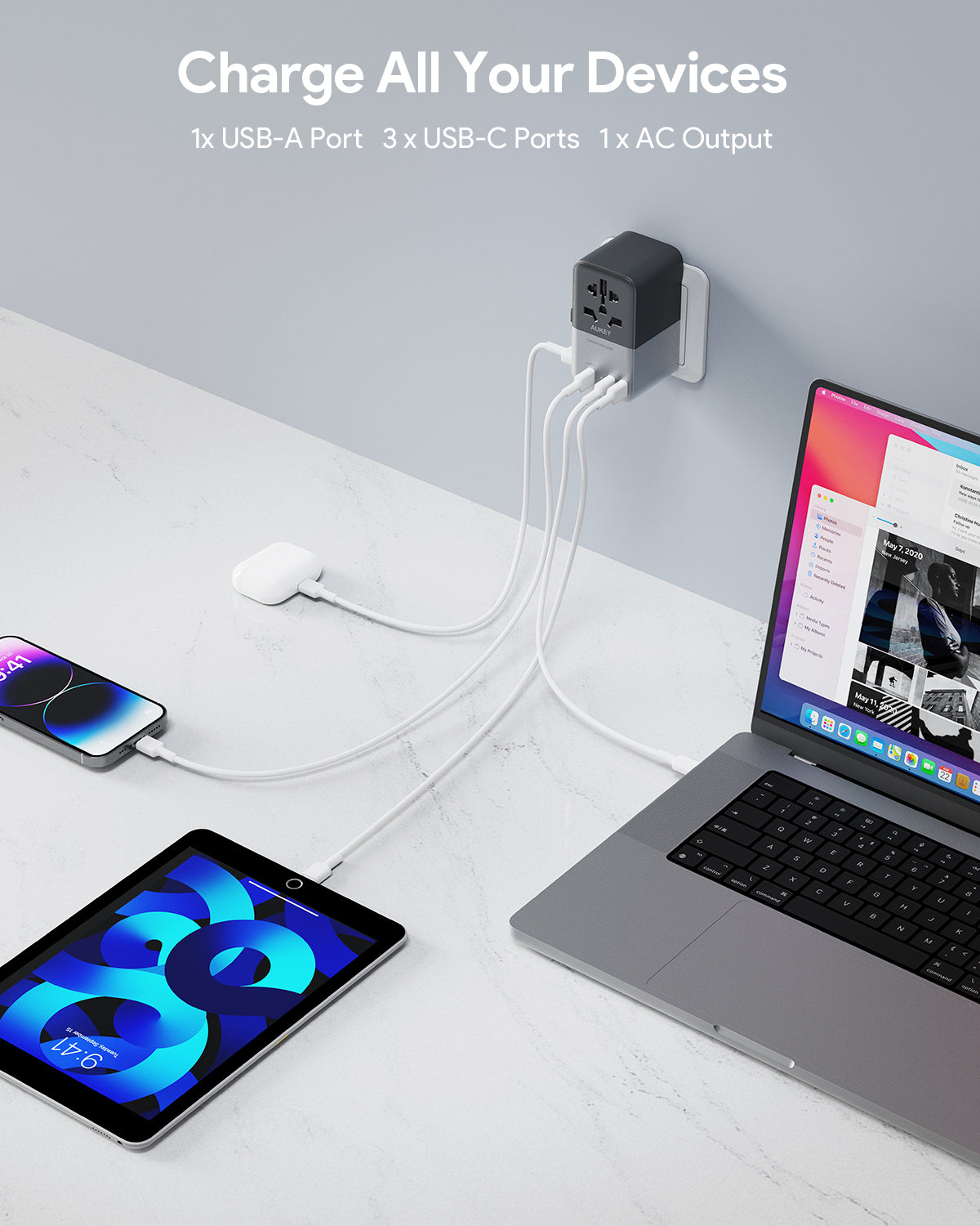 AUKEY PA-TA09A 100W GaN Universal Adapter