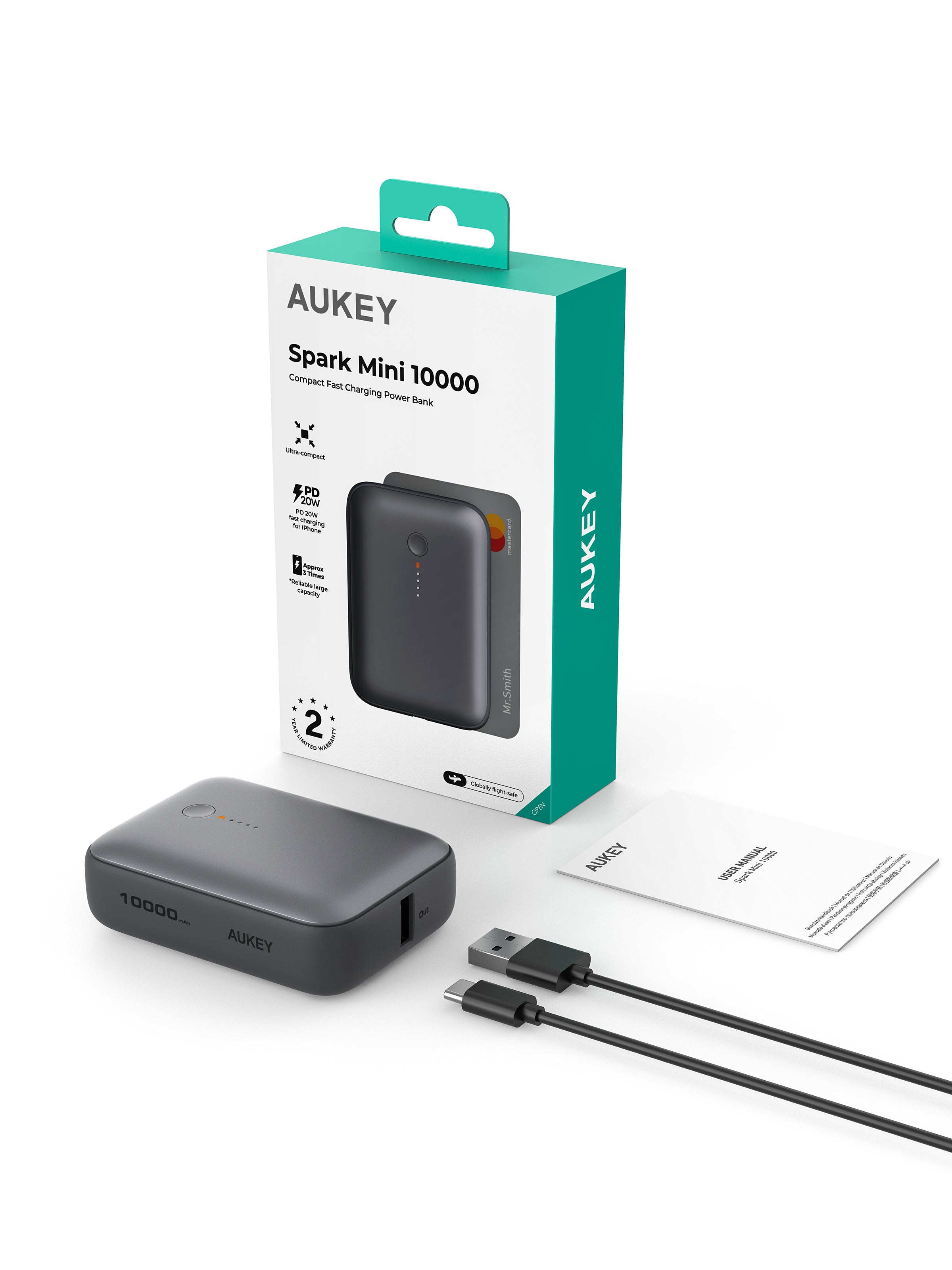 AUKEY PB-Y55 Spark Mini 10000 Compact Fast Charging Power Bank