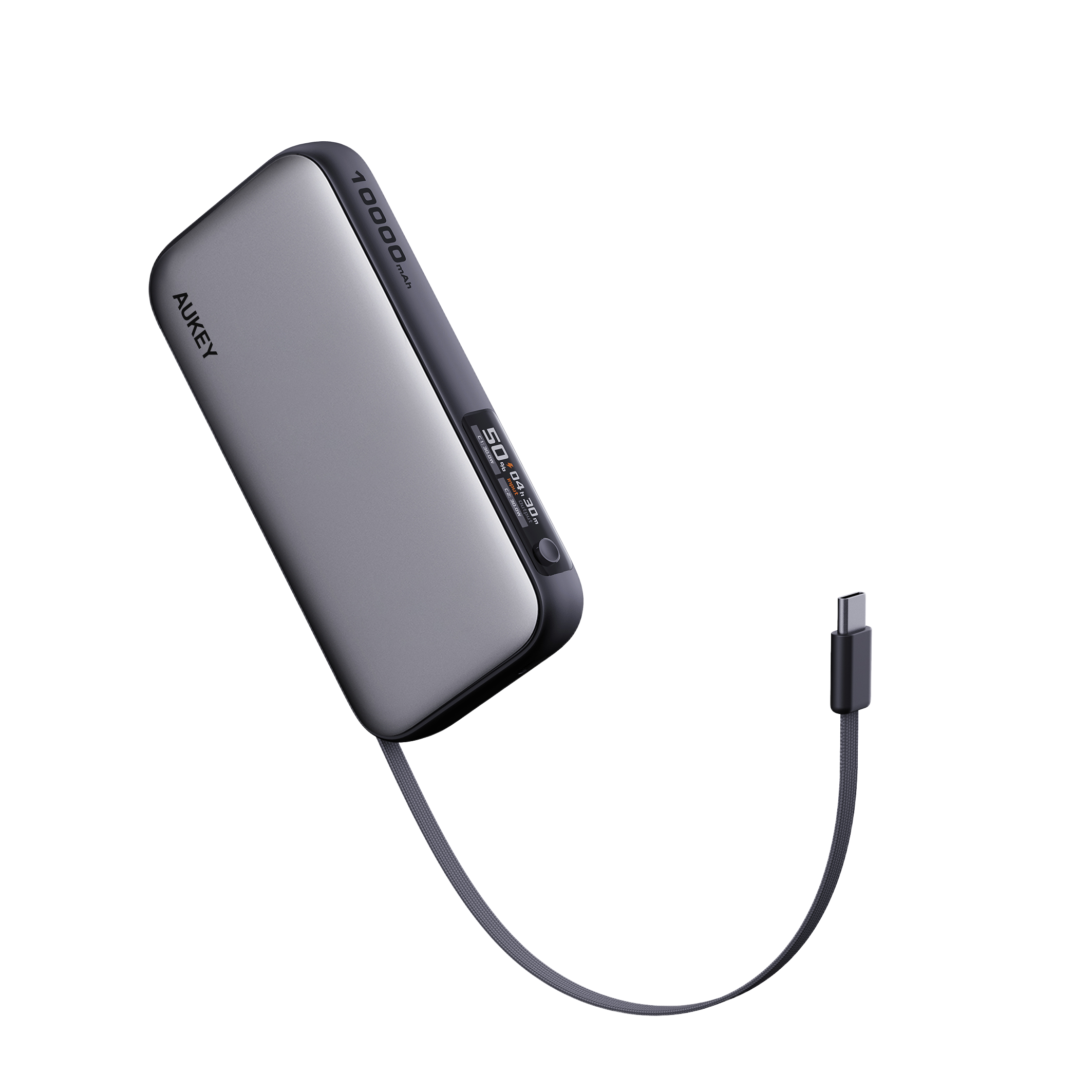 AUKEY PB-Y65 Spark Reel 10000mAh 45W Power Bank with Built-in Retractable Cable