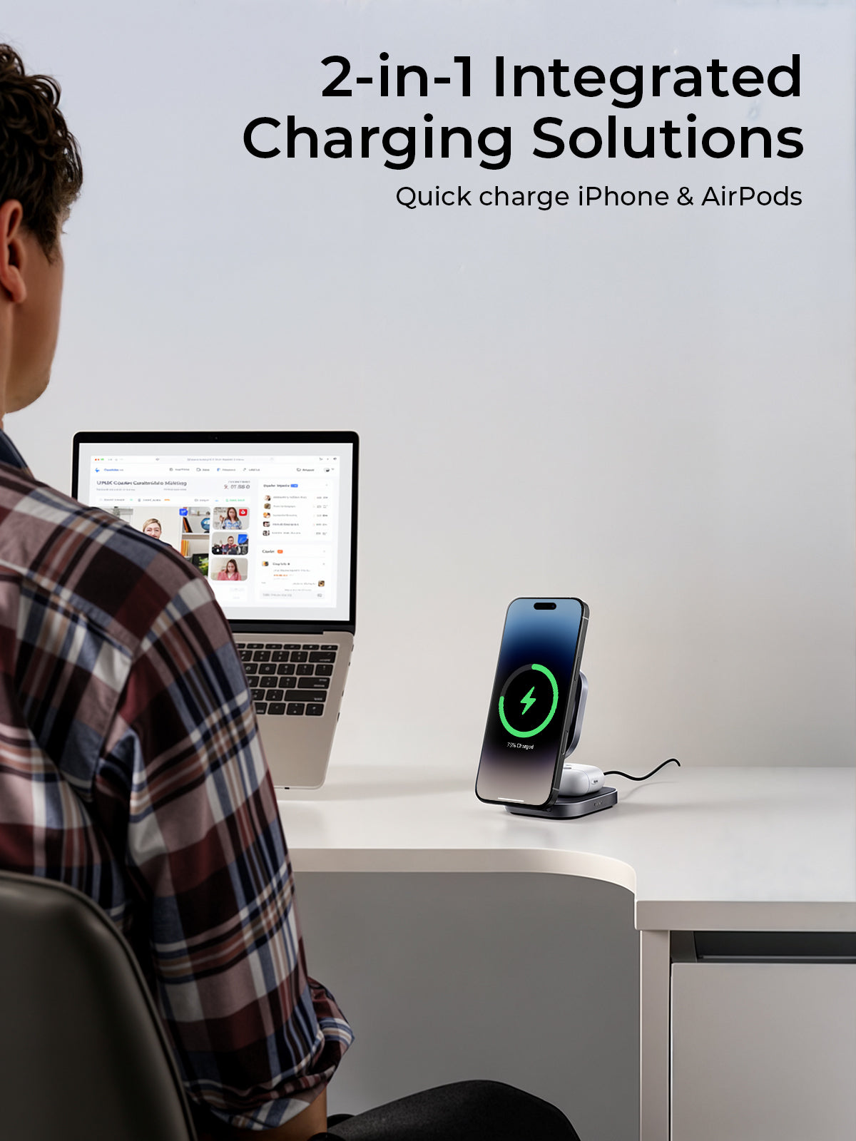 AUKEY LC-MC211 MagFusion L Qi2 2-in-1 Foldable Magnetic Fast Wireless Charging Station