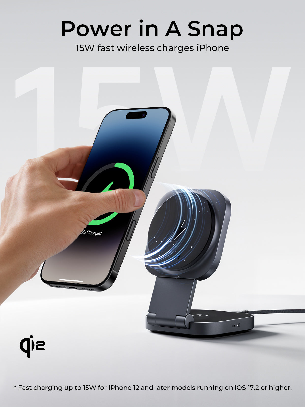 AUKEY LC-MC211 MagFusion L Qi2 2-in-1 Foldable Magnetic Fast Wireless Charging Station