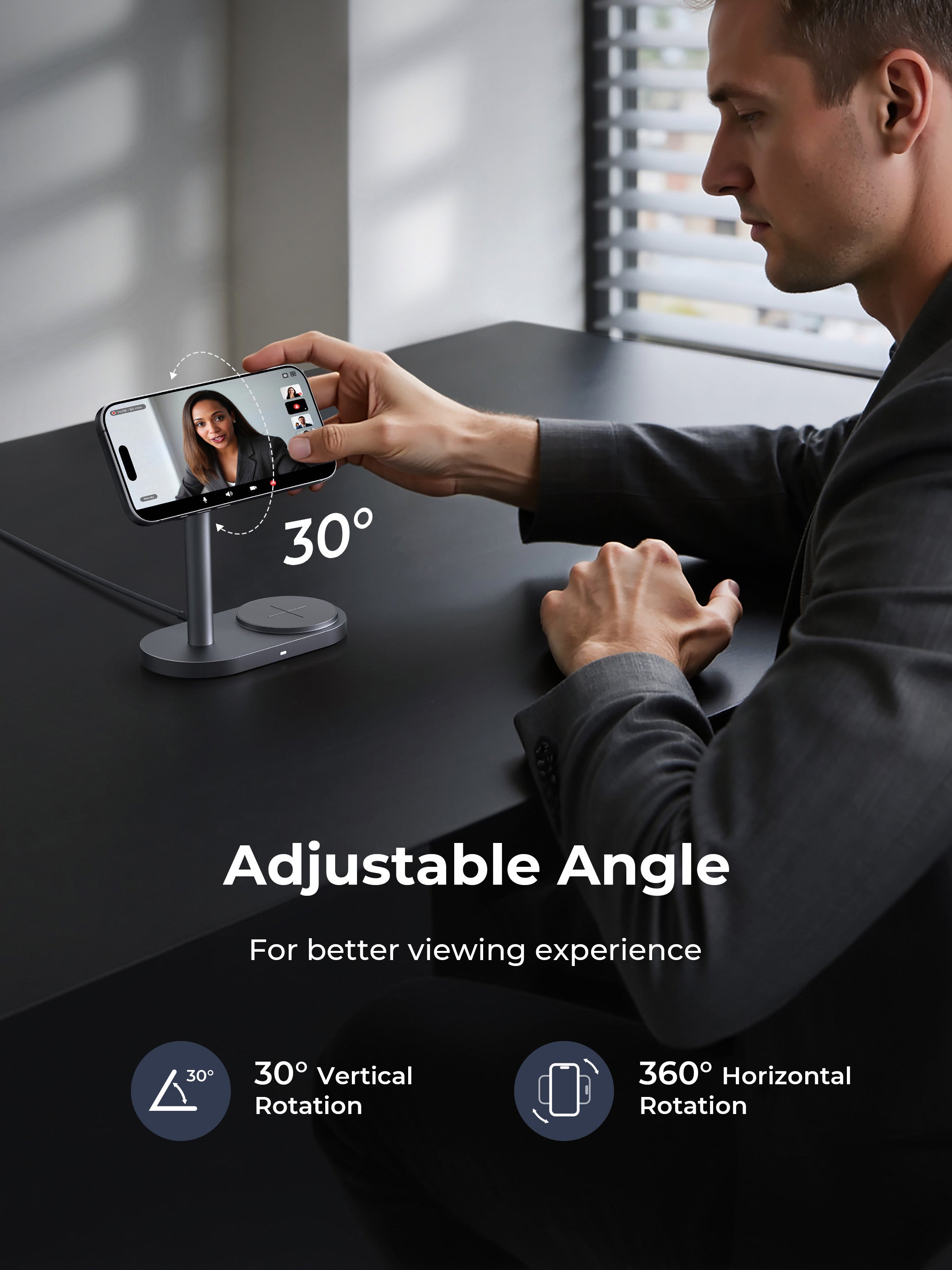 AUKEY LC-MC213 Qi2.2 MagFusion 2X 2-in-1 Magnetic Wireless Charger (Wall Charger Not Included)