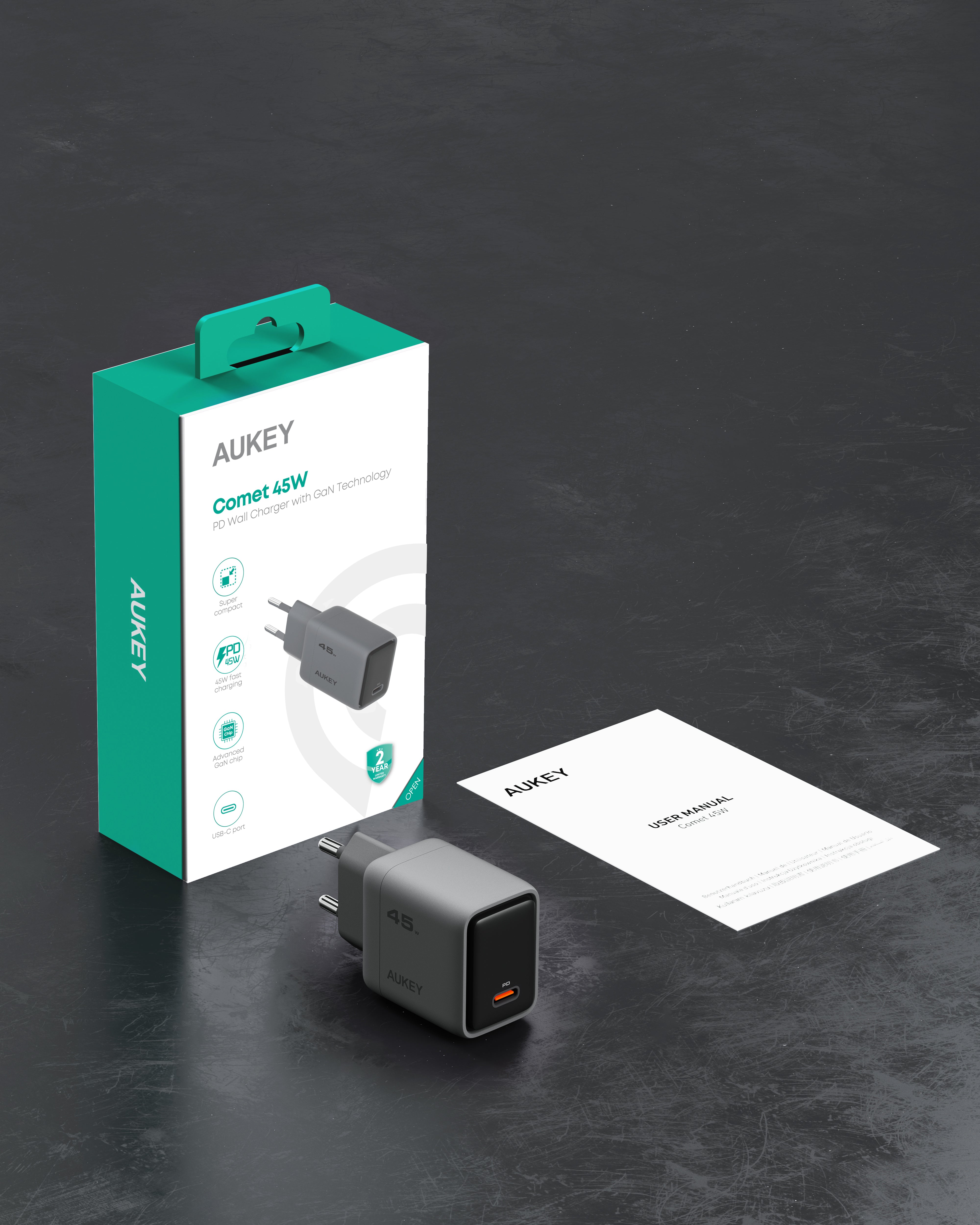 AUKEY PA-C2 Comet 45W PD Wall Charger with GaN Technology