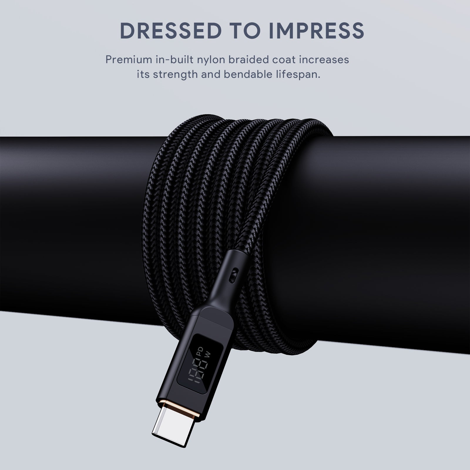 AUKEY CB-MCC101 | 100W 1m USB-C to USB-C LCD Cable