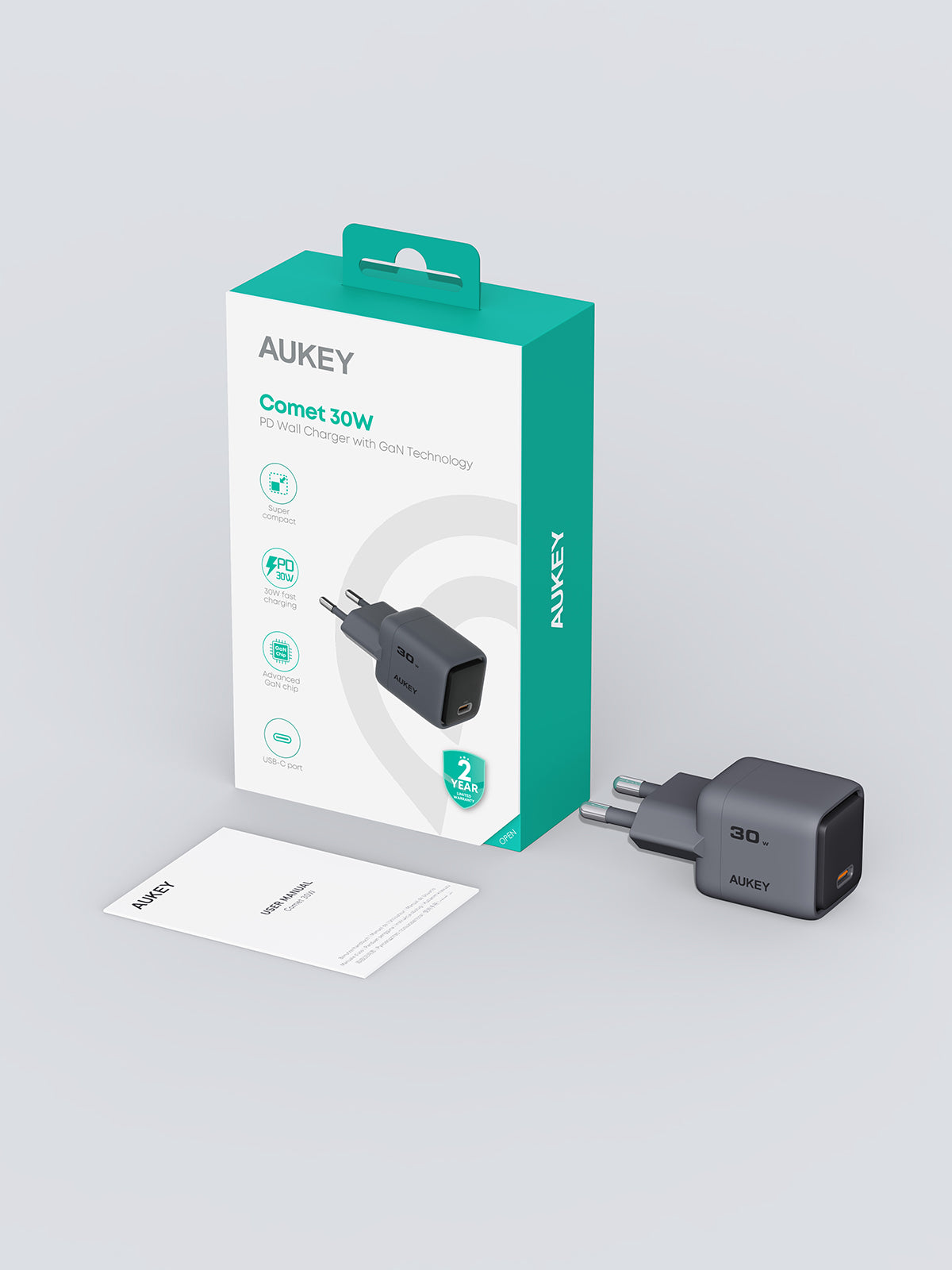 AUKEY PA-C1 Comet 30W PD Wall Charger with GaN Technology