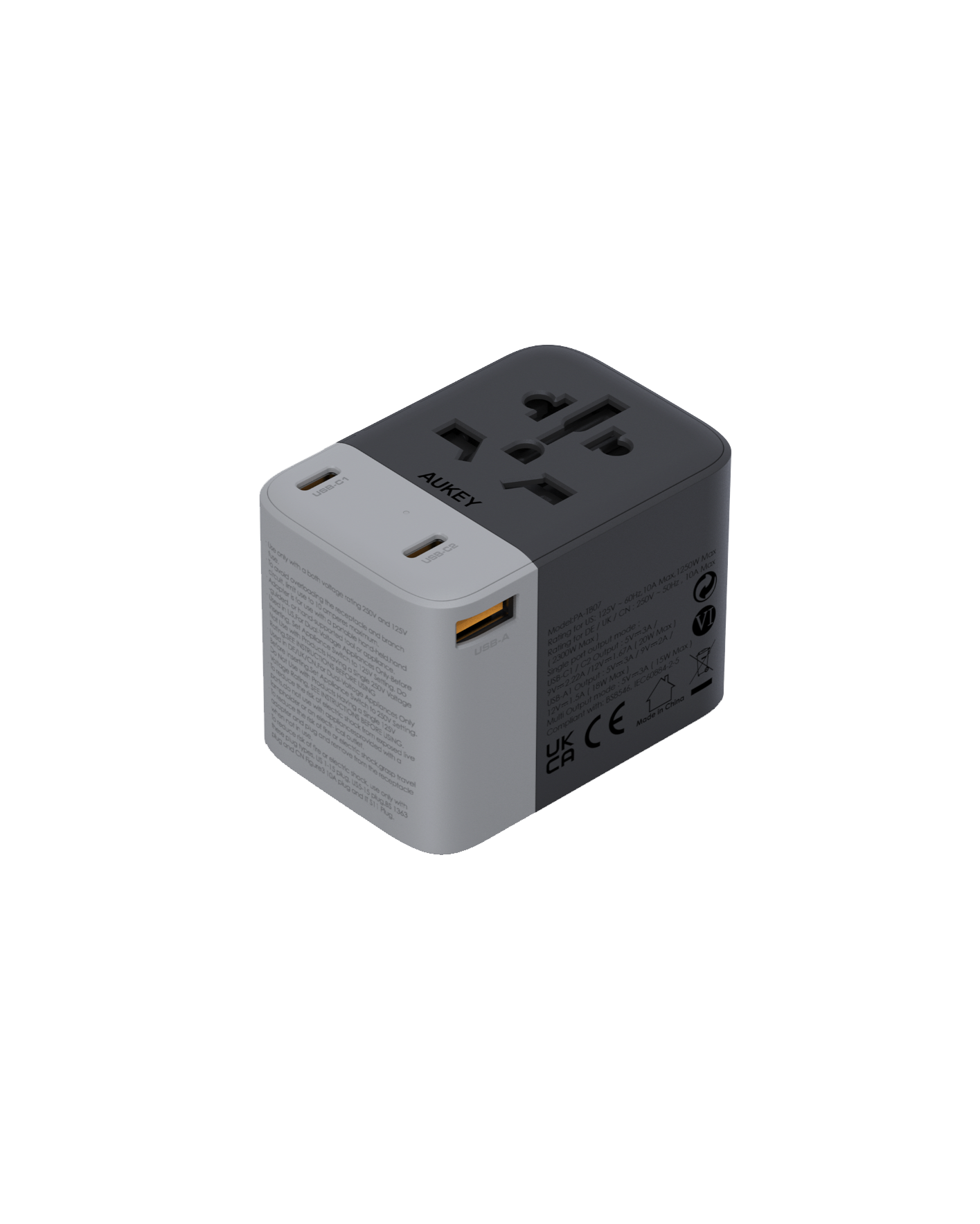 AUKEY  PA-TA01A MINIMA TRAVEL Universal Adapter with 3 USB Ports