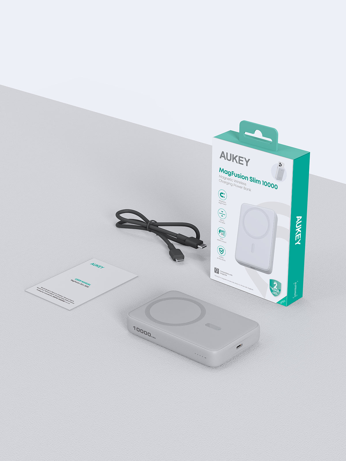 AUKEY PB-MS04 MagFusion 10000mAh Magnetic Wireless Charging Power Bank