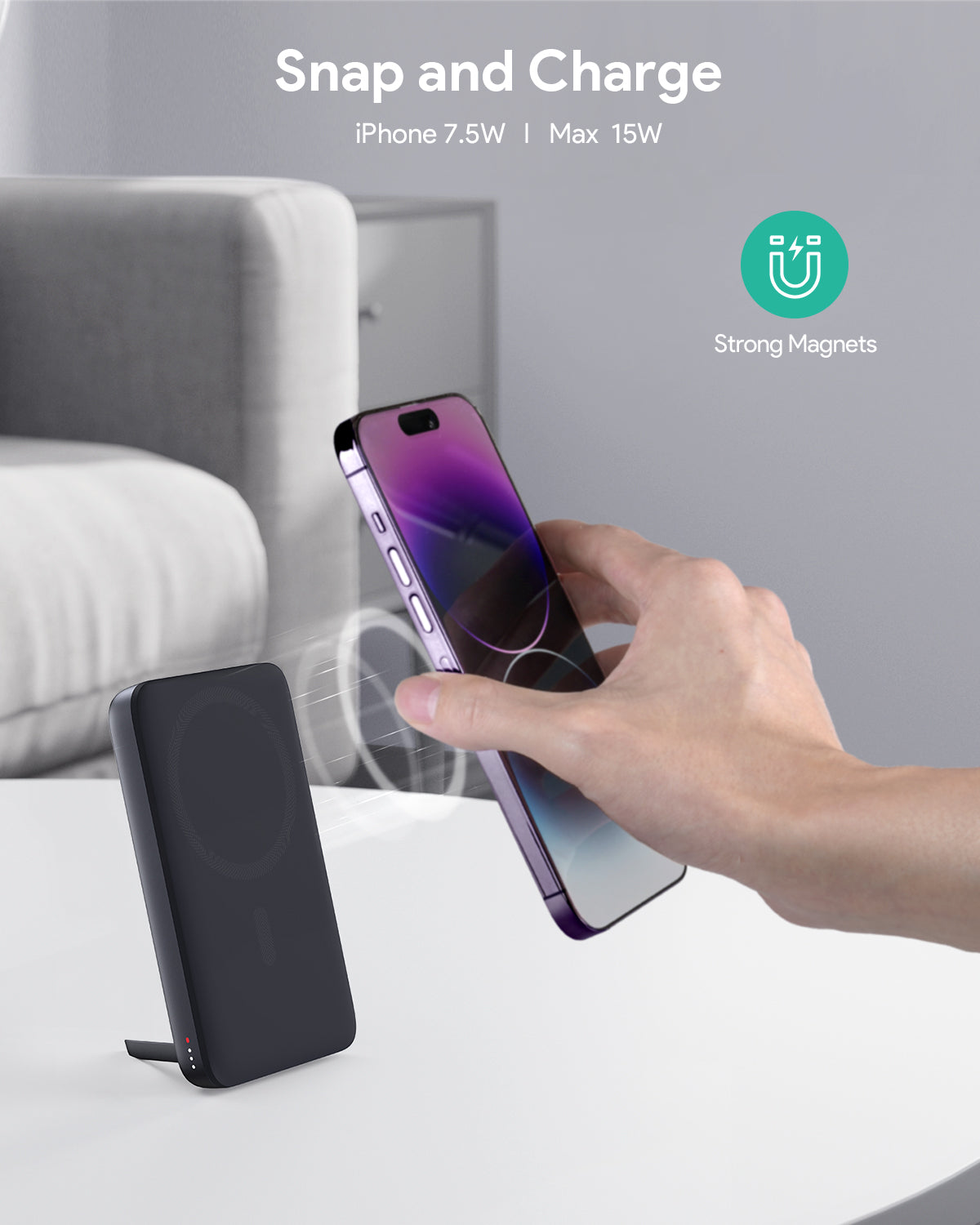 AUKEY PB-MS05 MagFusion 6700mAh Magnetic Wireless Charging Power Bank
