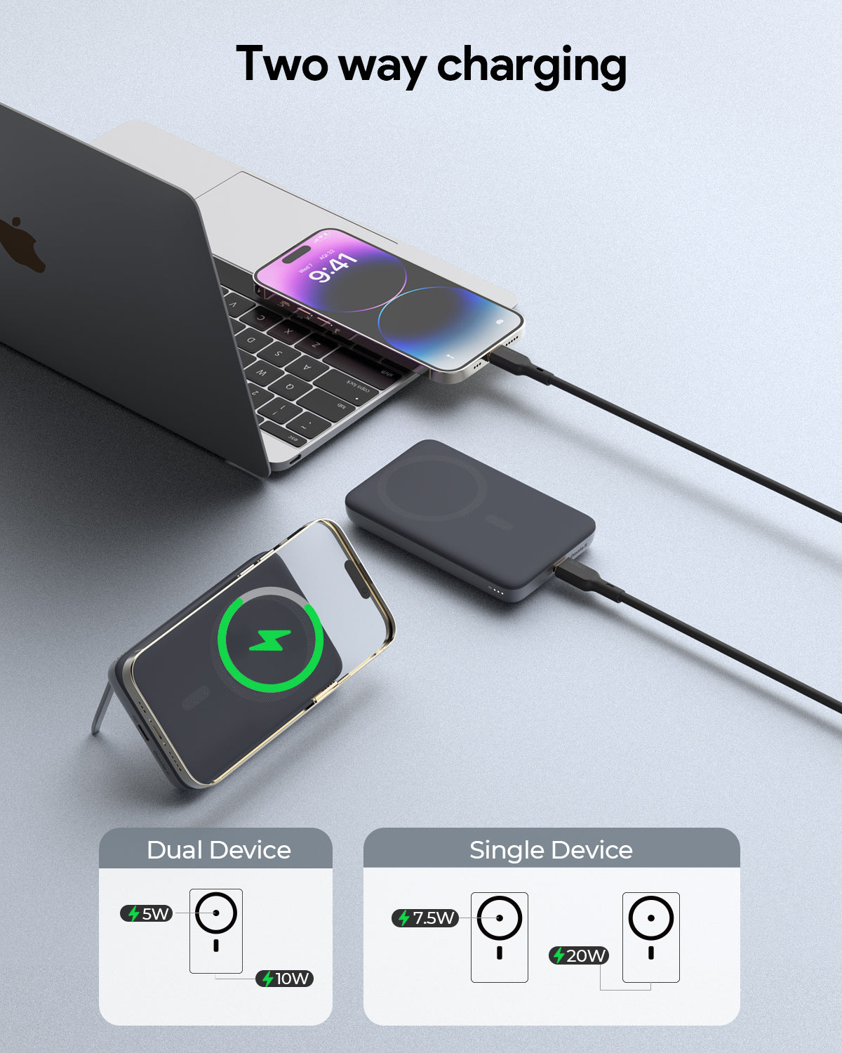 AUKEY PB-MS05 MagFusion 6700mAh Magnetic Wireless Charging Power Bank