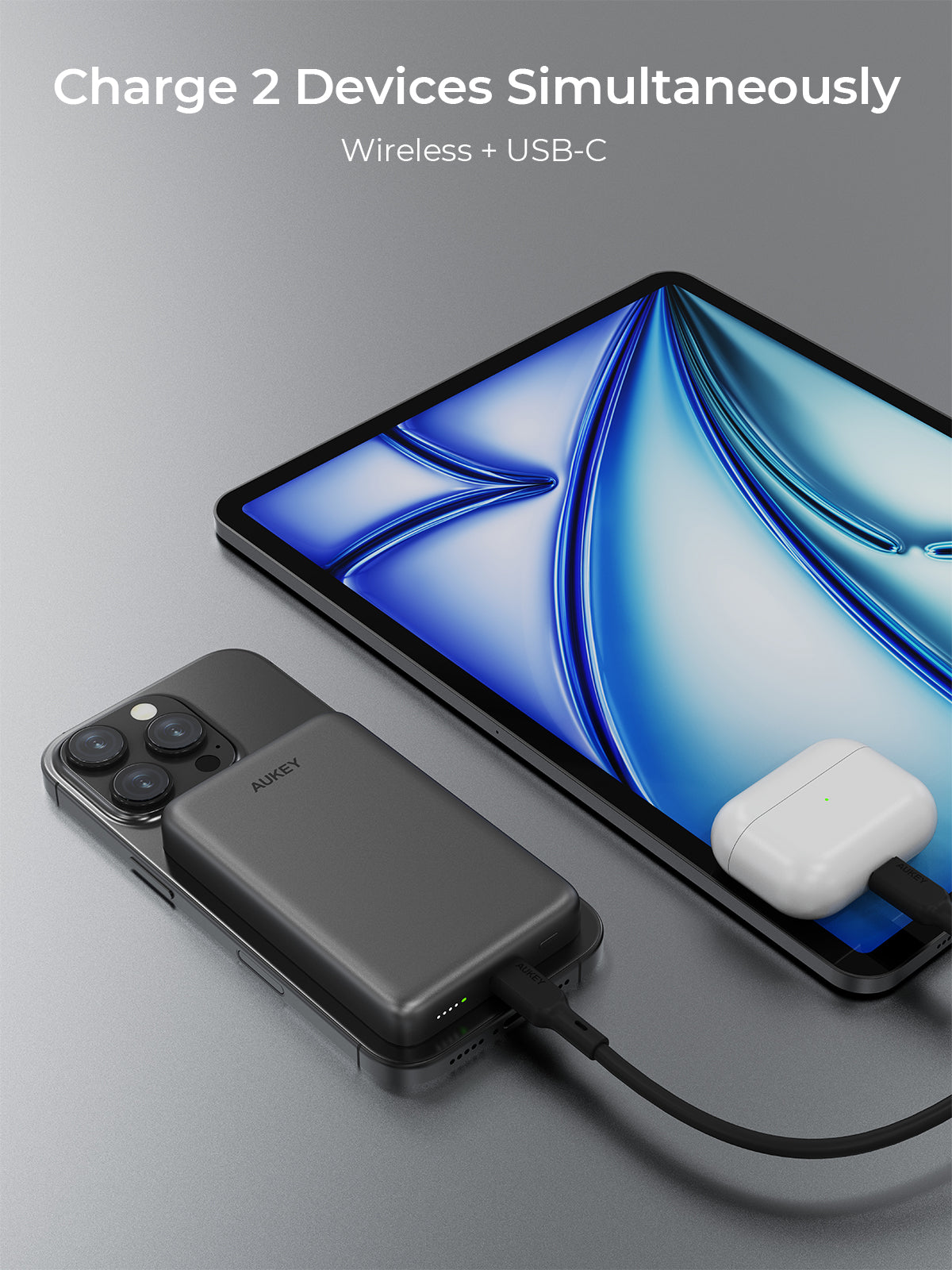 AUKEY PB-MS08 MagFusion M 10000mAh Qi2 Magnetic Wireless Charging Power Bank