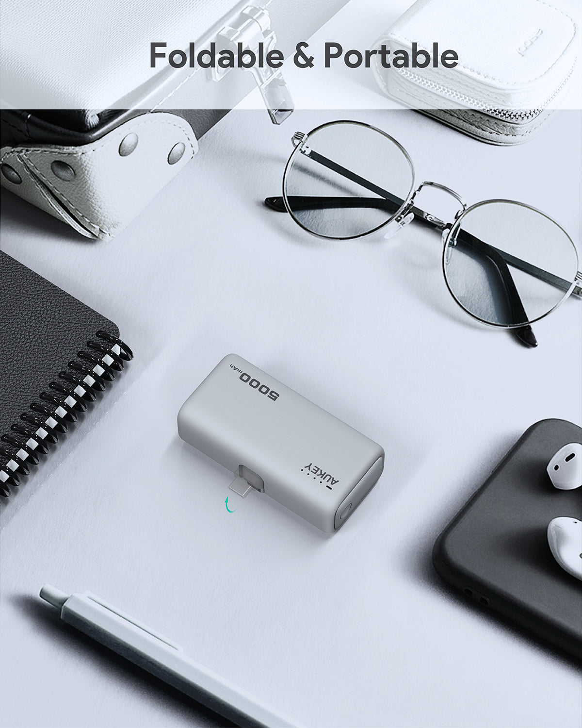 AUKEY PB-Y59 Spark Mini 5000mAh Portable Power Bank with Built-in USB-C Port