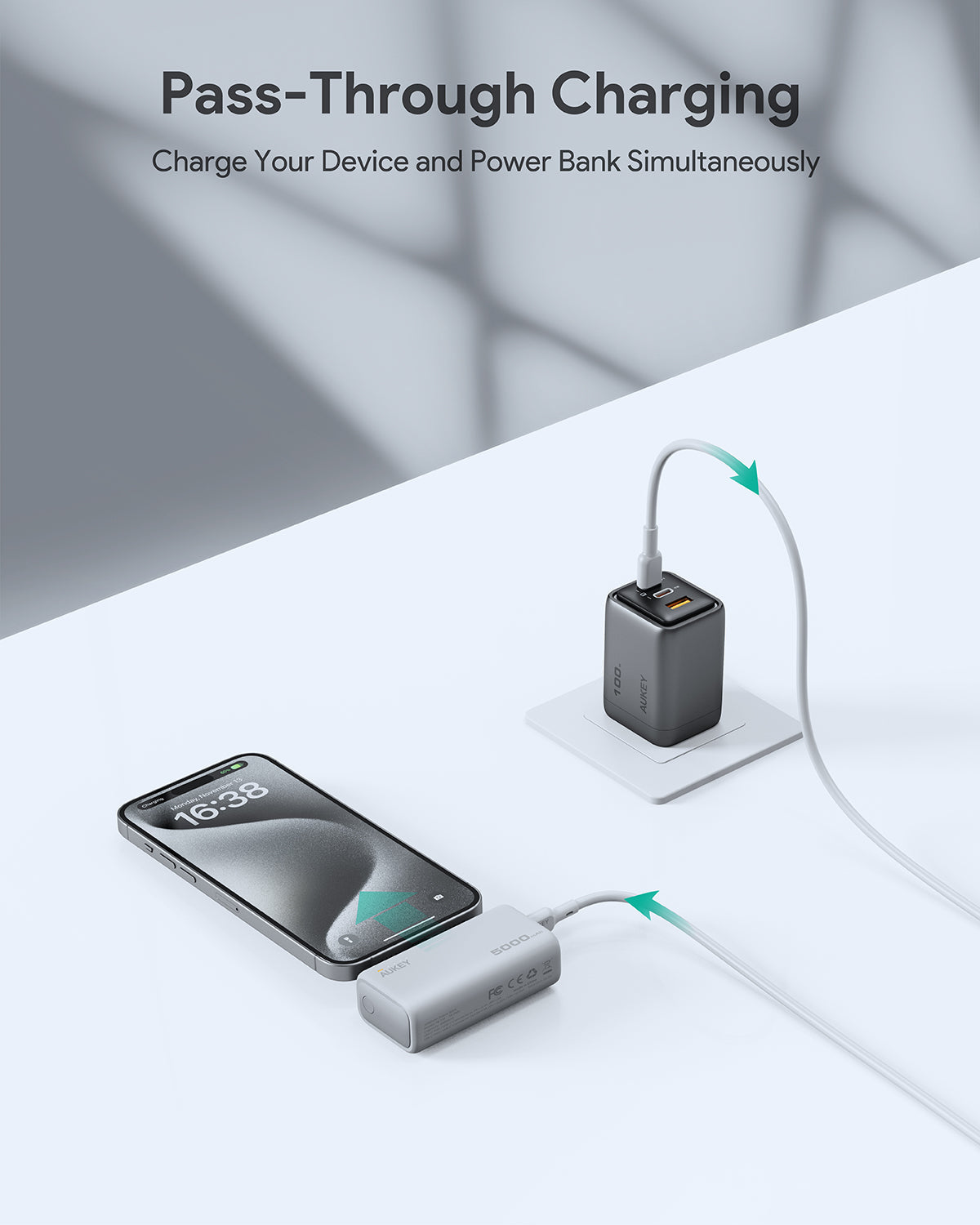 AUKEY PB-Y59 Spark Mini 5000mAh Portable Power Bank with Built-in USB-C Port